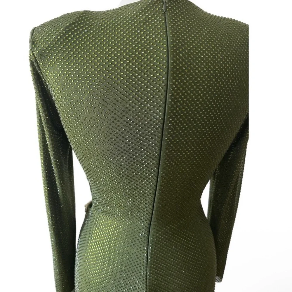 Self-Portrait Sparkling Green Long Sleeve Dress - Picture 12 of 13